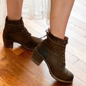 Frye Sabrina 6G Brown Lace Up Boot Size 9